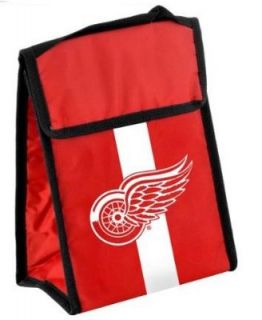 Detroit Red Wings NHL Hockey Velcro Close Insulated Lunch Bag Box