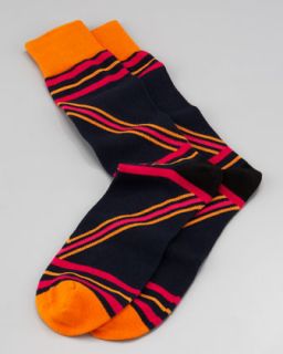zig zags men s socks navy $ 30 exclusively ours