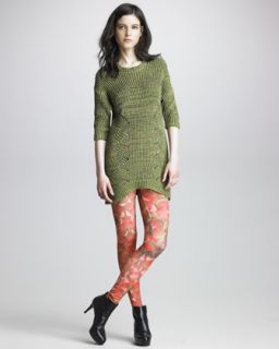 42WM McQ Alexander McQueen Melange Sweater & Petal Printed Leggings