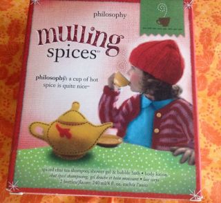 Philosophy Mulling Spices Gift Set Spiced Chai Tea Wash /Chai Tea