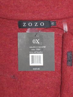 0X Zozo Terra Red Heather Boiled Wool Jacket $265
