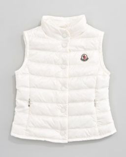 Z0XB9 Moncler Llane Long Season Packable Quilted Vest, Sizes 8 10
