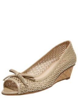 Prada Peep Toe Cork Wedge Pump   