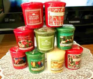 Yankee Candle Votives Christmas Holiday Scents Festive Potpourri Wax