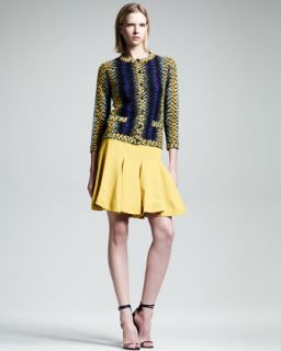44FY Fendi Shagreen Intarsia Knit Jacket & Trumpet Skirt