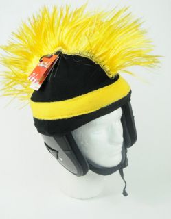 Mental Gear Funky Crazy Ski Snowboard Helmet Cover Razor Mohawk Yellow