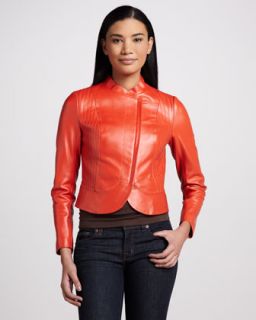 Bagatelle Leather Asymmetric Zip Jacket   