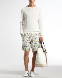 46BP Gucci Cotton Crewneck Sweater & Mini Infinity Floral Print Swim