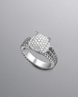 Y0Y83 David Yurman Petite Wheaton Ring, Pave Diamonds