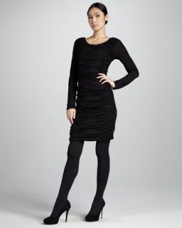 DKNY Ruched Long Sleeve Dress   