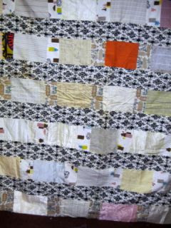  SHIMMERY AFRICAN AMERICAN HARPERS FERRY STRING STRIP SQUARE QUILT TOP