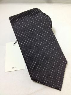 Dior Homme Hedi Slimane RARE Charcoal Gray Silver Dots Hand Made Tie 3