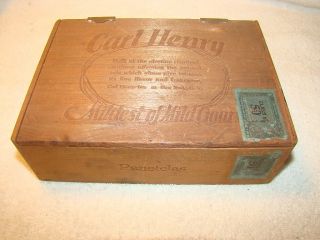 Vintage Carl Henry Dovetailed Wooden Cigar Box