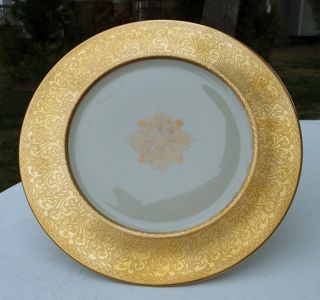 Vintage Heinrich & Co. Selb Bavaria Gold Encrusted China Plates