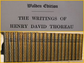 Writings Henry David Thoreau 20 Vol Leather Set Antique Walden Edition