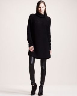 THE ROW Oversized Cashmere Turtleneck & Quilted Stretch Leather