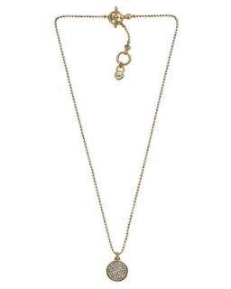 pave disc necklace golden original $ 75 52