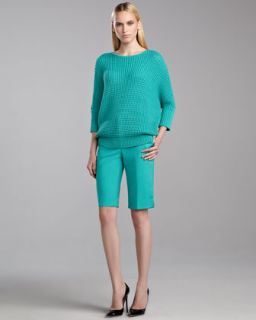 St. John Collection Accordion Ribbed Bateau Sweater & Emma Stretch