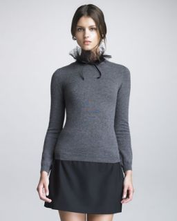 RED Valentino Point dEsprit Trimmed Wool Sweater   