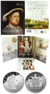 UK £5 2009 Accession King Henry VIII in Royal Mint Pack