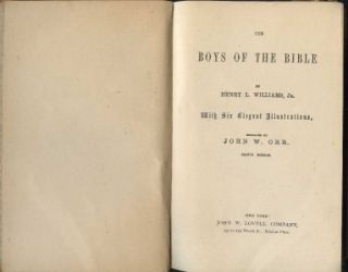 RARE The Boys of The Bible Henry L Williams HC 8th Ed