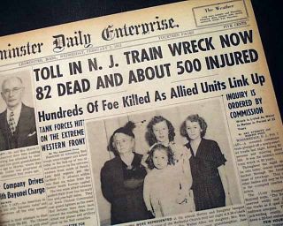 1951 Woodbridge NJ Train The Broker Crash Newspaper