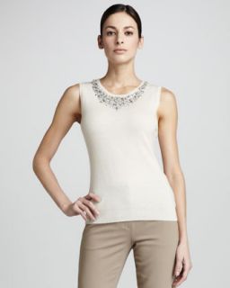 Magaschoni Embellished Cashmere Tank   