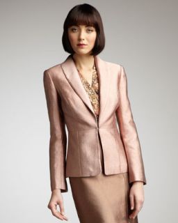 Kay Unger New York Long Sleeve Metallic Suit Jacket   