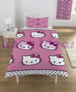Hello Kitty Stripe Single Bedding Duvet Quilt Cover Set