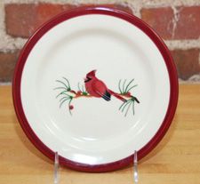 Cardinal Hartstone Pottery Desert Plate~Handcrafted & Hand painted in