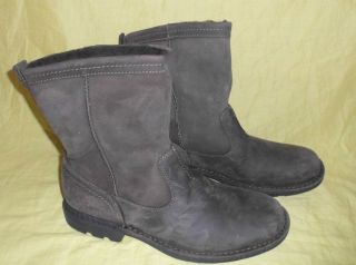 UGG Australia Hartsville Black Leather Men Boots Size 11