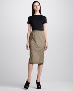 Donna Karan Layered Bias Skirt   