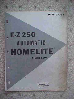 Homelite Chain Saw Parts List EZ 250 Automatic
