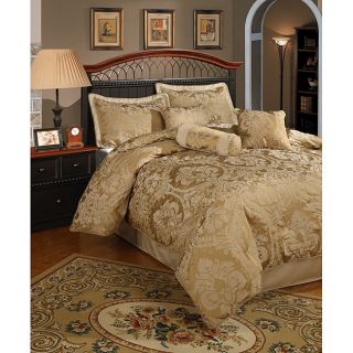 Regent Gold California King Size Comforter Set 7PC Set Pillows & Skirt