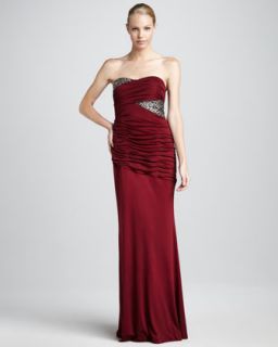Kay Unger New York Sequin Panel Strapless Gown   