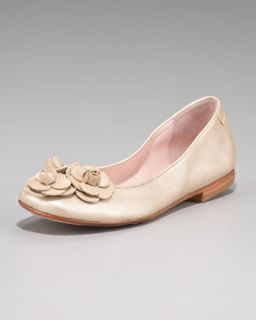 Taryn Rose Patent Leather Rosette Ballerina Flat   