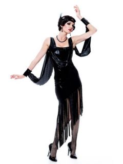 Flapper Costume Roaring 20s Costume Twenties Black Fringe