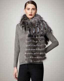 Sofia Cashmere Feathered Fox Pocket Stole   