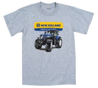 New Holland Tractor T Shirt Agriculture Sports Grey
