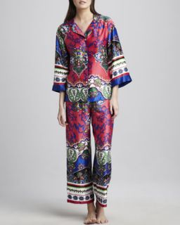  Tailored Silk Pajamas, Mushroom   