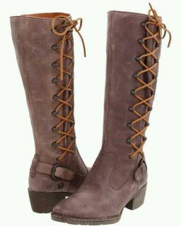 New Born Henriette Barnwood lace up boot western Cowboy 268 8 5