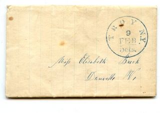Stampless Cover 02/09/1848 Troy NY to Danville VT