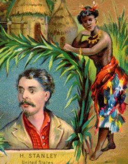 1800s Henry Stanley African Village Black Topless Woman Jungle Hut