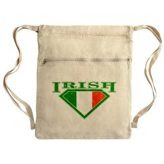 Messenger Bag Sack Pack Khaki Irish Superman Crest Luck of