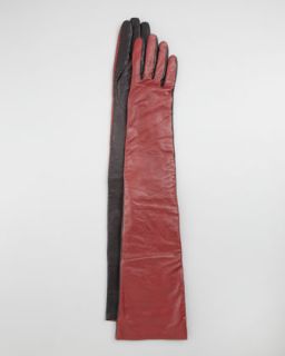 D0CDD Diane von Furstenberg Two Tone Leather Opera Length Gloves