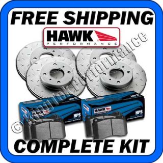 Hawk Quiet Slot Brake Rotors HPS Brake Pads 02 02 Subaru Legacy L