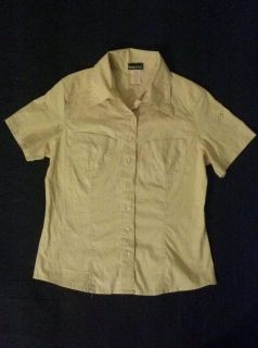 New Wet Seal Forever 21 Tan Button Down Pocket Top Shirt Medium 6 8