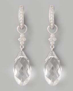 Y16KX JudeFrances Jewelry White Quartz Briolette Charms, White Gold
