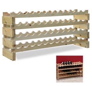  Natural Wood Wine Rack Storage 4 Rows Home Furniture Christmas