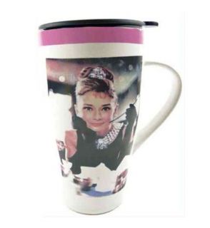 Audrey Hepburn Breakfast at Tiffanys Travel Mug Coffee Cup New in Gift